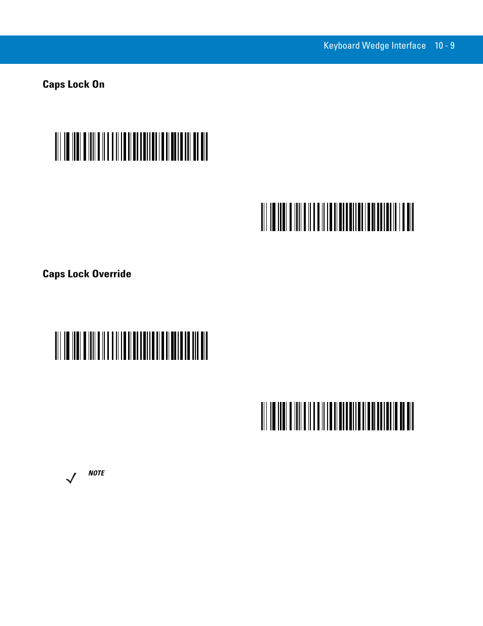 Caps lock on, Caps lock override, Caps lock on -9 caps lock override -9 | Symbol Technologies 72E-86039-04 User Manual | Page 135 / 434