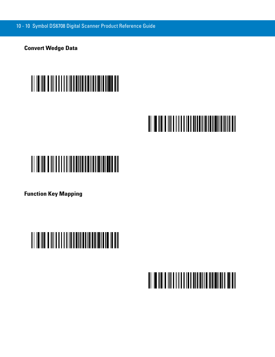 Convert wedge data, Function key mapping, Convert wedge data -10 function key mapping -10 | Symbol Technologies 72E-86039-04 User Manual | Page 136 / 434