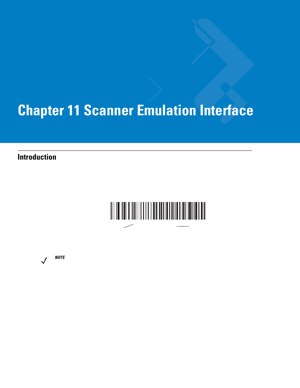 Scanner emulation interface, Introduction, Chapter 11: scanner emulation interface | Introduction -1, Chapter 11, scanner emulation interface, Describ, Chapter 11 scanner emulation interface | Symbol Technologies 72E-86039-04 User Manual | Page 151 / 434
