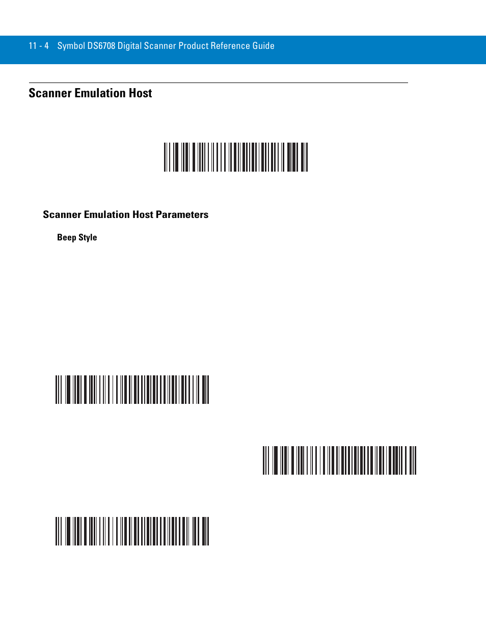 Scanner emulation host, Scanner emulation host parameters, Beep style | Scanner emulation host -4, Scanner emulation host parameters -4 | Symbol Technologies 72E-86039-04 User Manual | Page 154 / 434