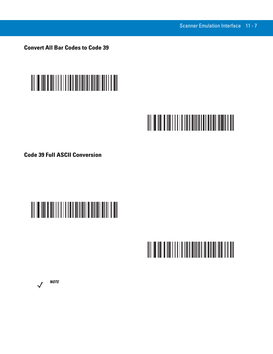 Convert all bar codes to code 39, Code 39 full ascii conversion | Symbol Technologies 72E-86039-04 User Manual | Page 157 / 434