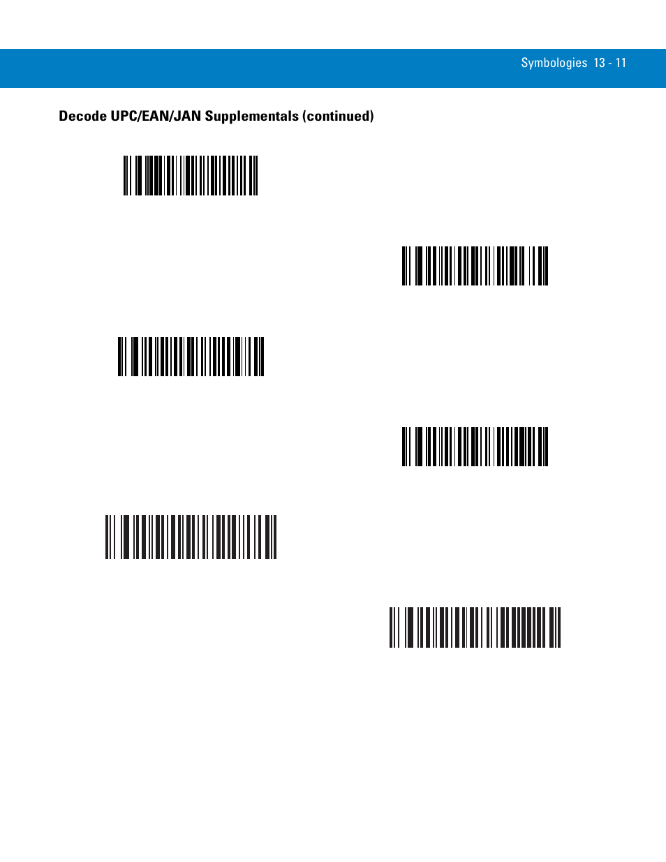 Decode upc/ean/jan supplementals (continued) | Symbol Technologies 72E-86039-04 User Manual | Page 173 / 434