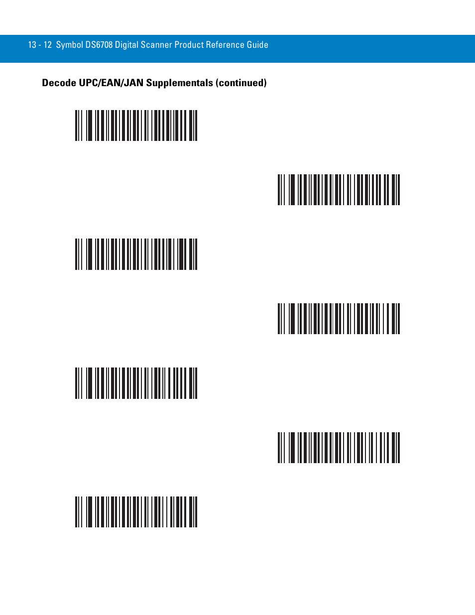 Decode upc/ean/jan supplementals (continued) | Symbol Technologies 72E-86039-04 User Manual | Page 174 / 434