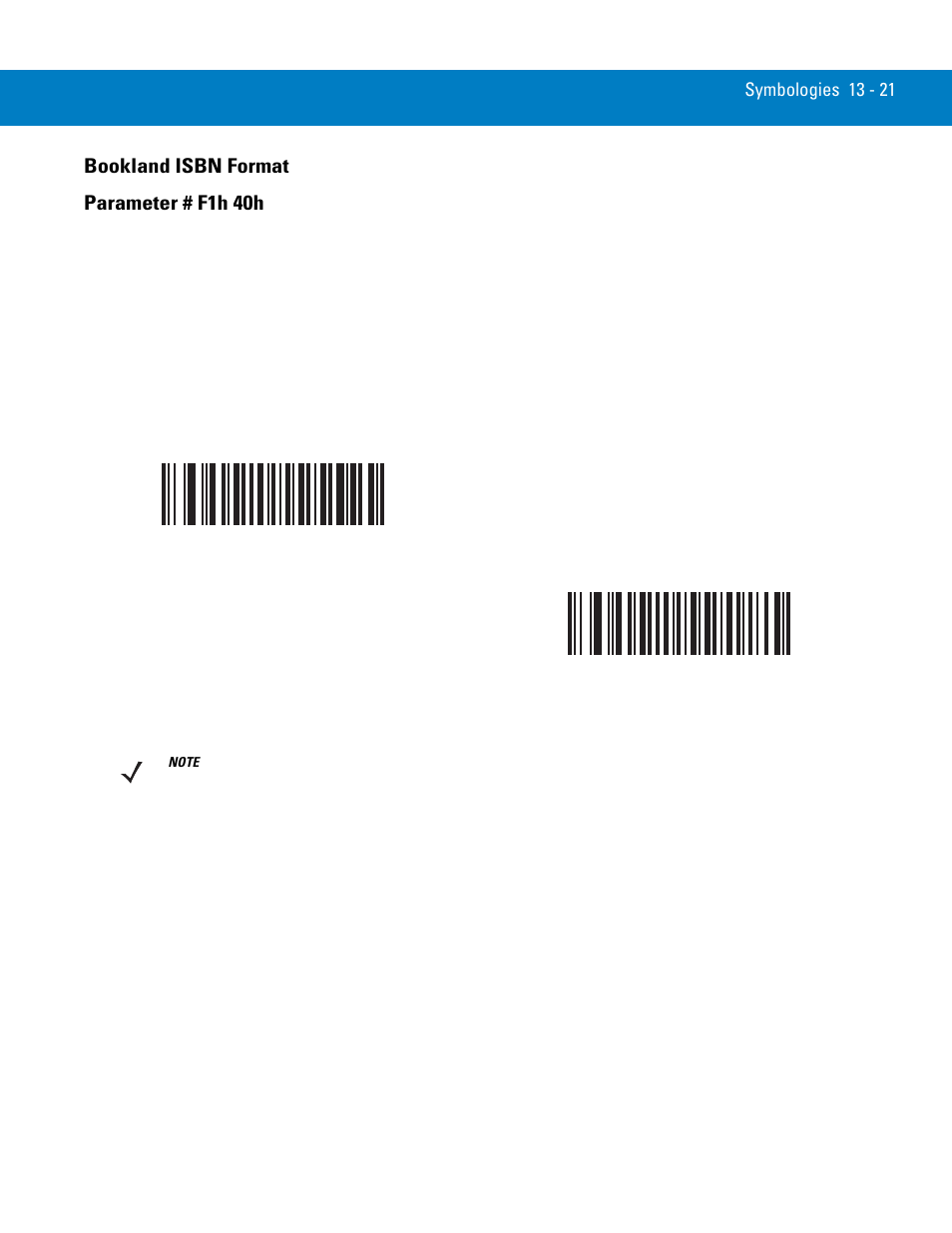 Bookland isbn format, Bookland isbn format -21, Ean, select a | Also select, Bookland isbn format parameter # f1h 40h | Symbol Technologies 72E-86039-04 User Manual | Page 183 / 434