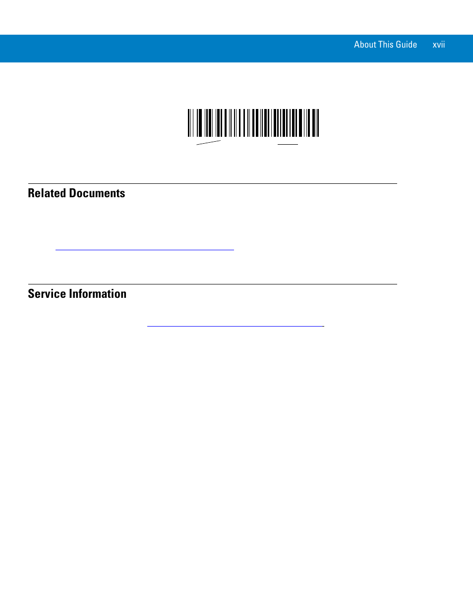 Related documents, Service information | Symbol Technologies 72E-86039-04 User Manual | Page 19 / 434