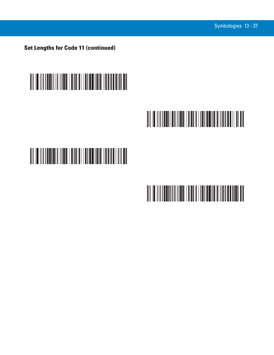 Set lengths for code 11 (continued) | Symbol Technologies 72E-86039-04 User Manual | Page 199 / 434