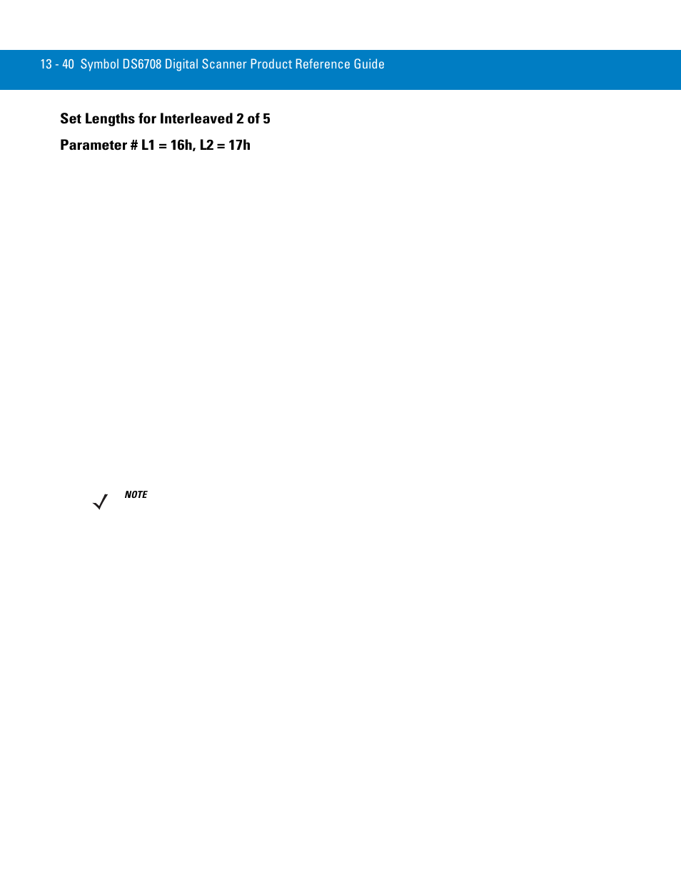 Set lengths for interleaved 2 of 5, Set lengths for interleaved 2 of 5 -40 | Symbol Technologies 72E-86039-04 User Manual | Page 202 / 434