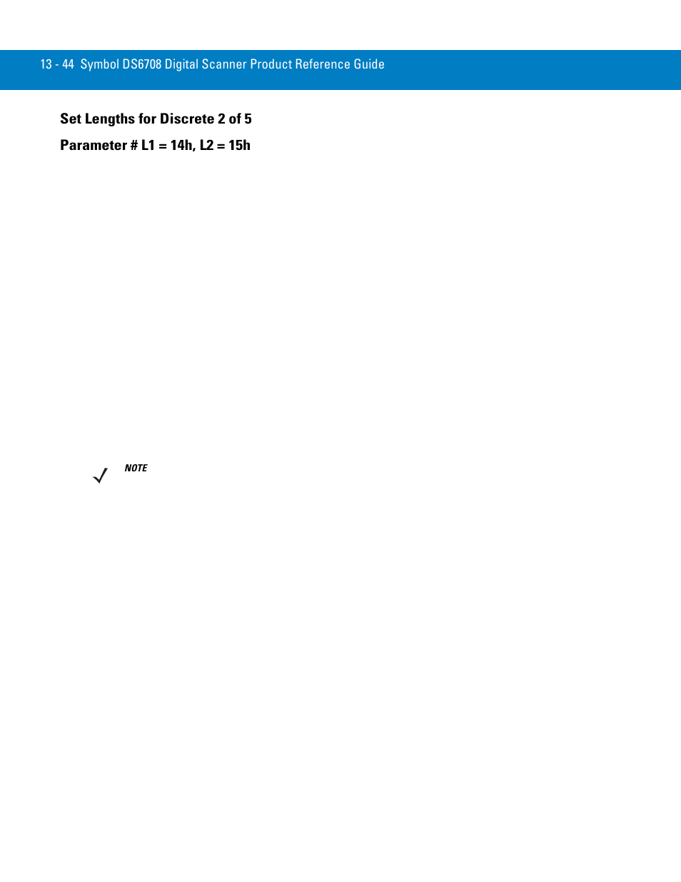 Set lengths for discrete 2 of 5, Set lengths for discrete 2 of 5 -44 | Symbol Technologies 72E-86039-04 User Manual | Page 206 / 434