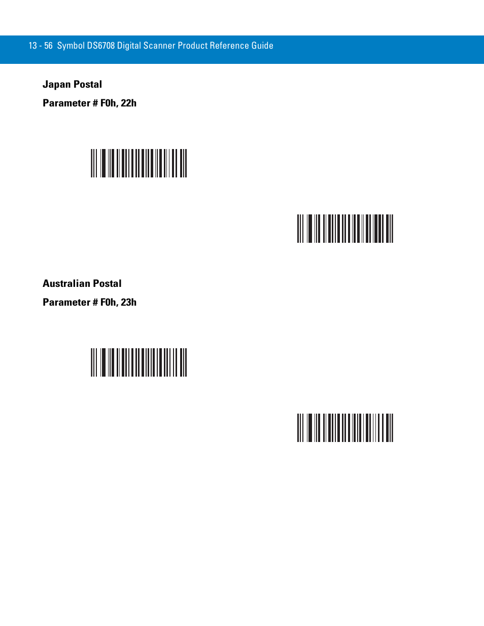 Japan postal, Australian postal, Japan postal -56 australian postal -56 | Symbol Technologies 72E-86039-04 User Manual | Page 218 / 434