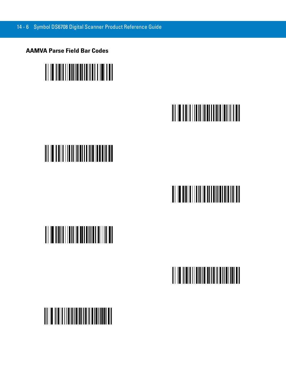Aamva parse field bar codes, Aamva parse field bar codes -6 | Symbol Technologies 72E-86039-04 User Manual | Page 242 / 434