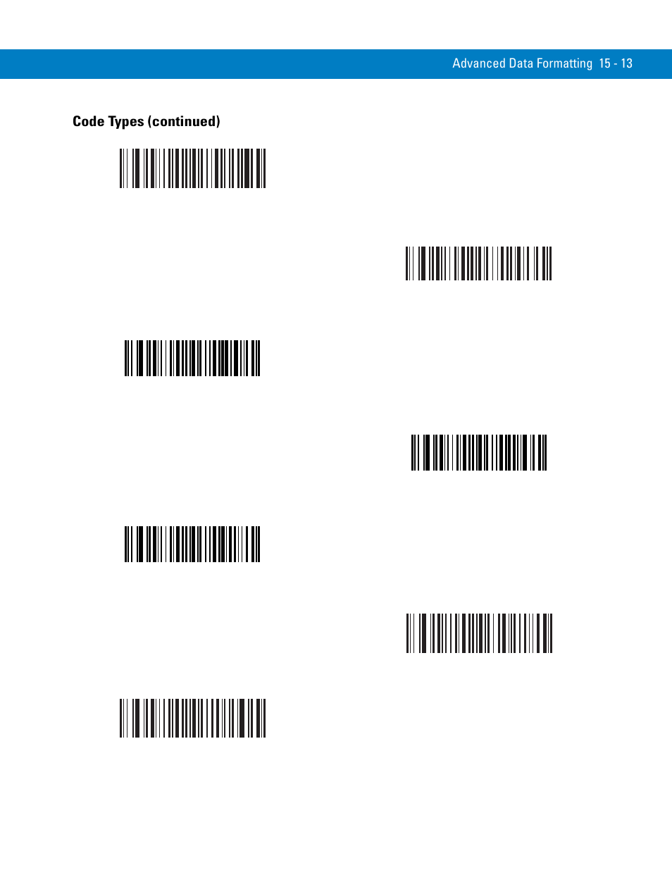 Code types (continued) | Symbol Technologies 72E-86039-04 User Manual | Page 289 / 434