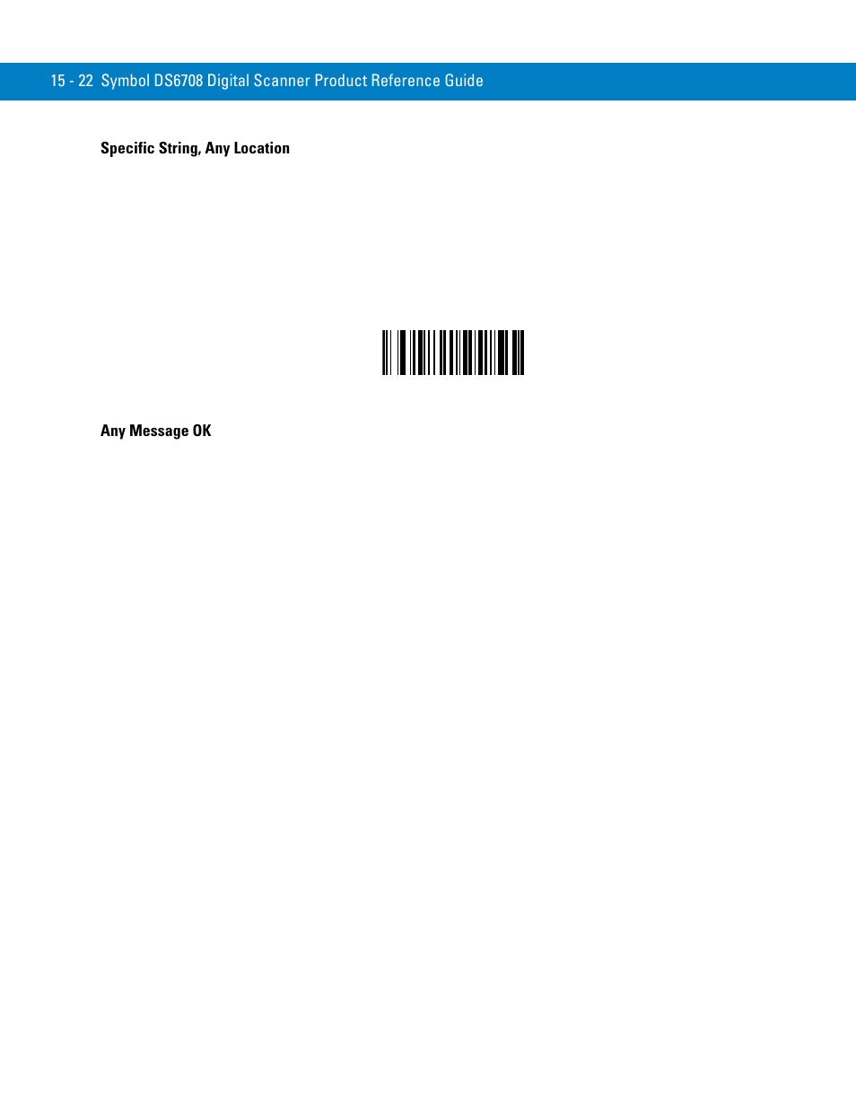 Specific string, any location, Any message ok | Symbol Technologies 72E-86039-04 User Manual | Page 298 / 434