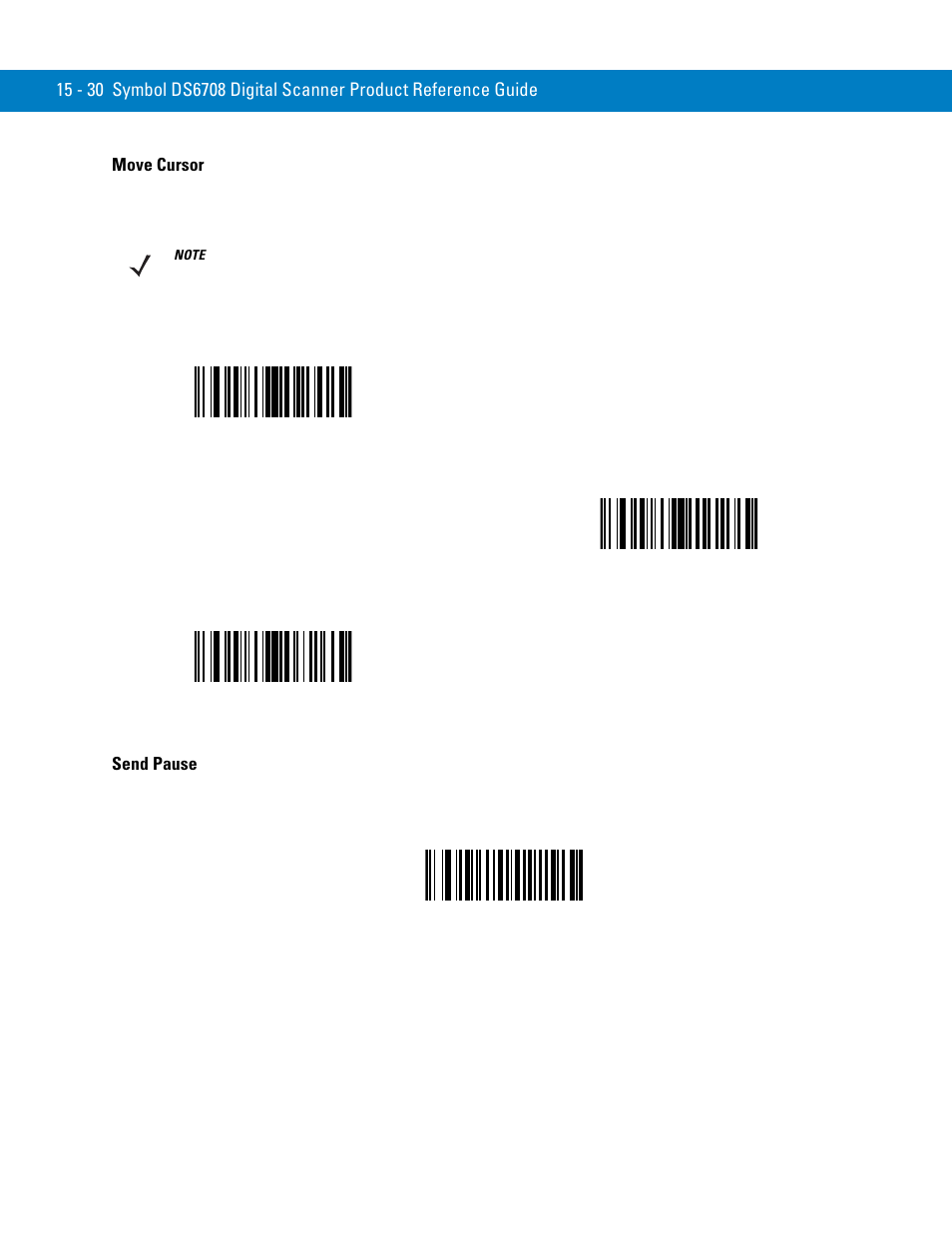Move cursor, Send pause, Move cursor to character | Move cursor past, Character | Symbol Technologies 72E-86039-04 User Manual | Page 306 / 434