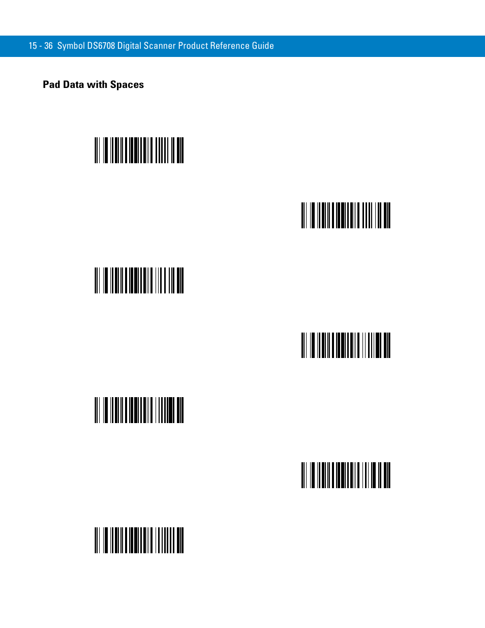 Pad data with spaces, Pad data with spaces -36 | Symbol Technologies 72E-86039-04 User Manual | Page 312 / 434