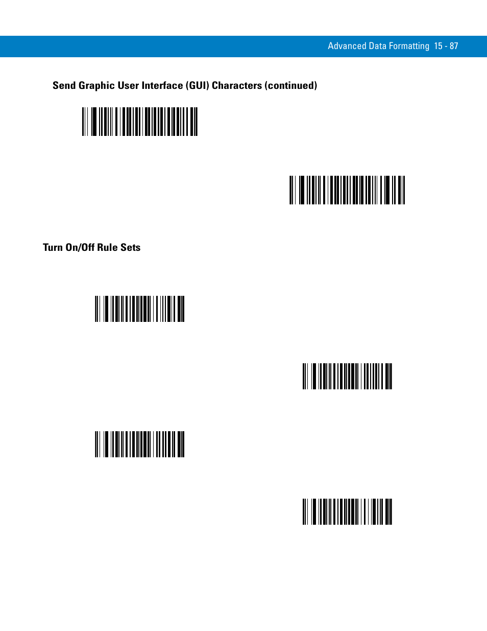 Turn on/off rule sets, Turn on/off rule sets -87, Send gui z | Symbol Technologies 72E-86039-04 User Manual | Page 363 / 434