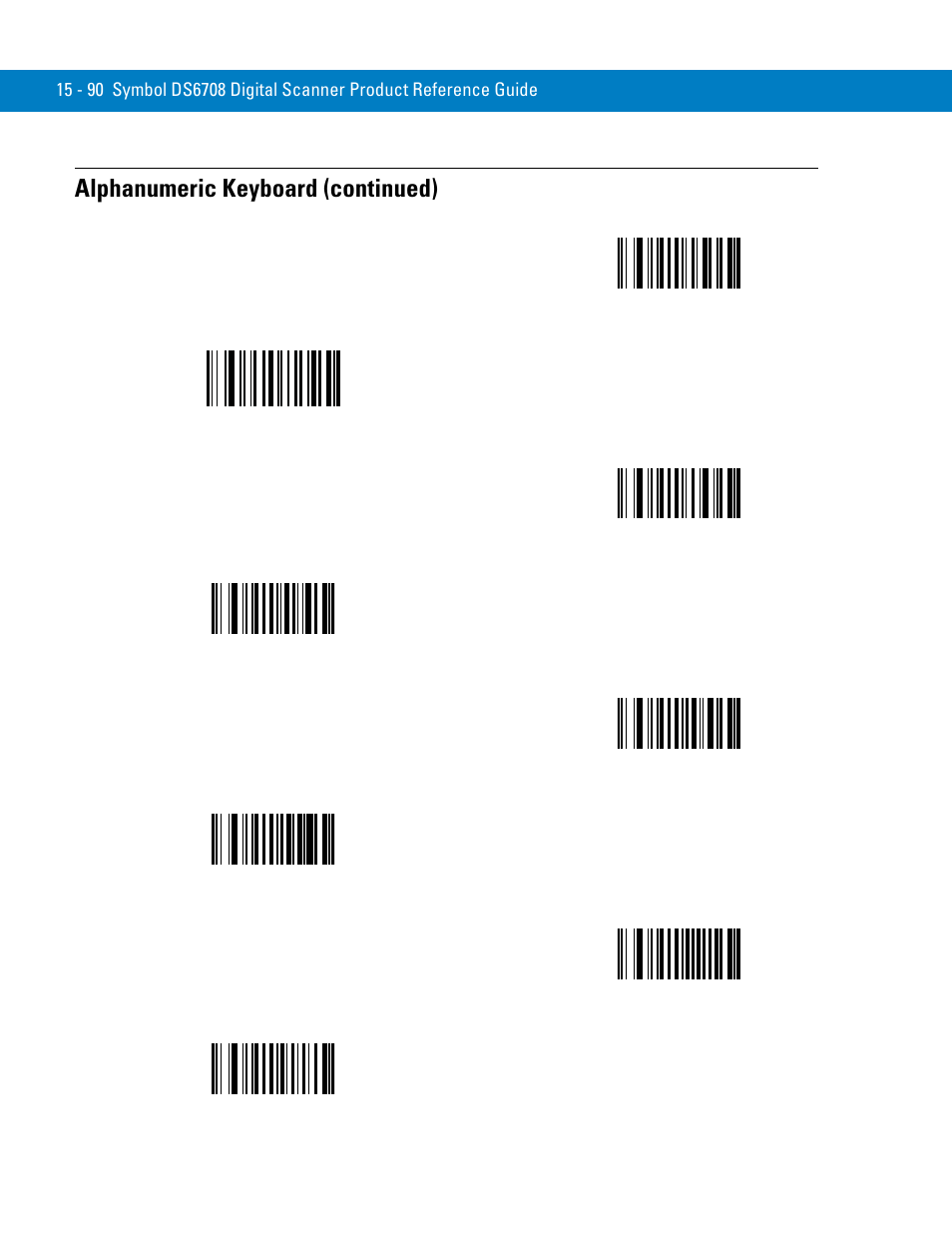 Alphanumeric keyboard (continued) | Symbol Technologies 72E-86039-04 User Manual | Page 366 / 434