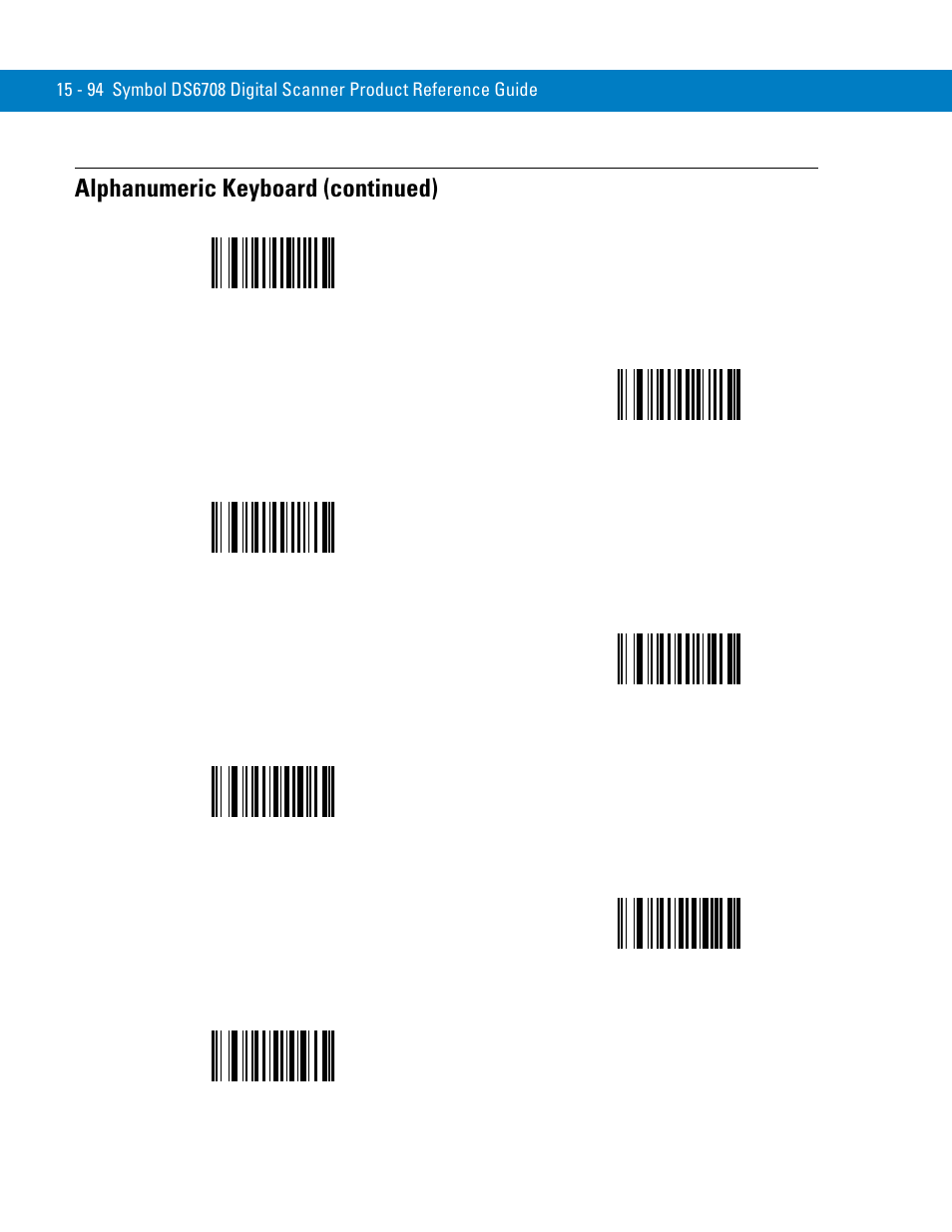 Alphanumeric keyboard (continued) | Symbol Technologies 72E-86039-04 User Manual | Page 370 / 434