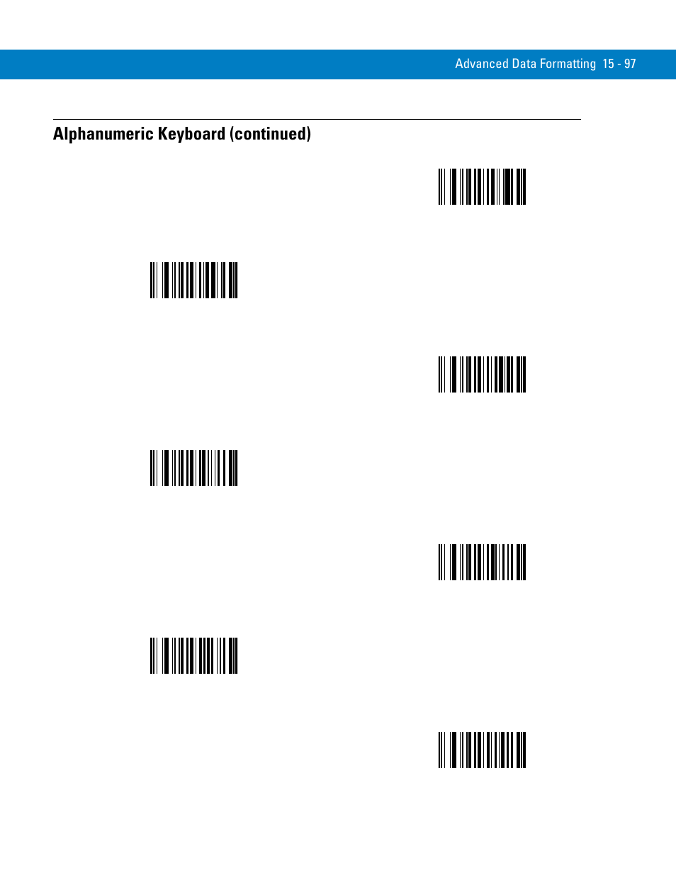 Alphanumeric keyboard (continued) | Symbol Technologies 72E-86039-04 User Manual | Page 373 / 434