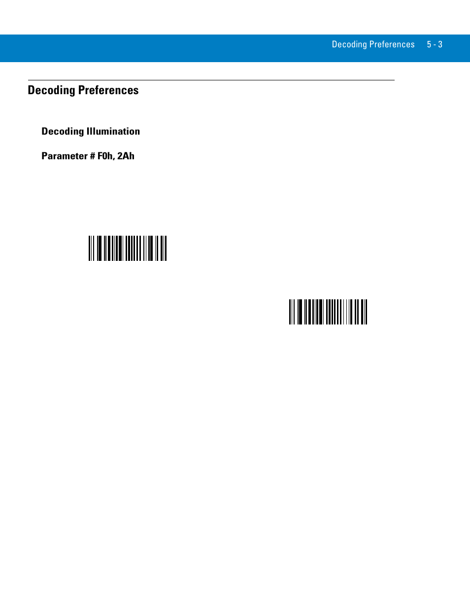 Decoding preferences, Decoding illumination, Decoding preferences -3 | Decoding illumination -3 | Symbol Technologies 72E-86039-04 User Manual | Page 63 / 434