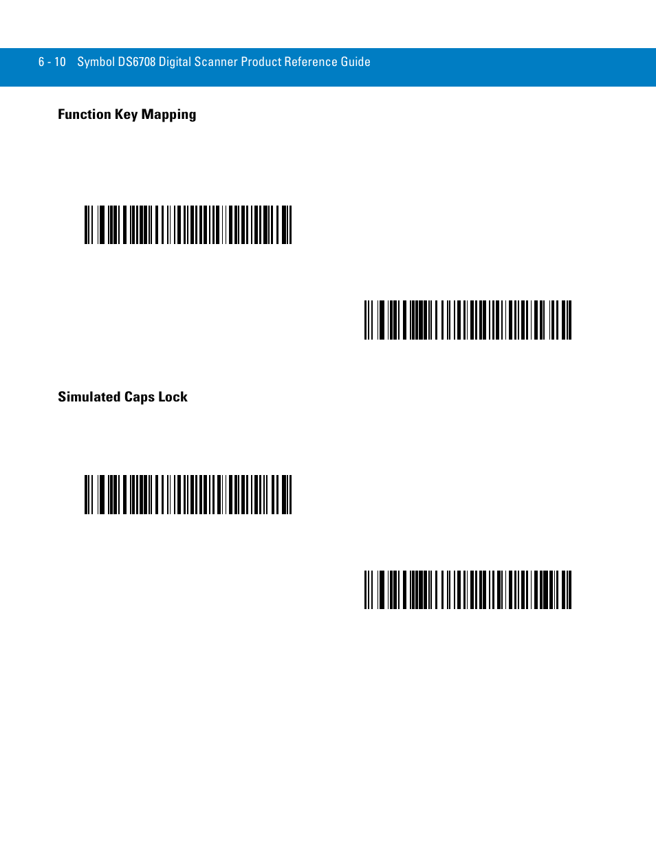 Function key mapping, Simulated caps lock, Function key mapping -10 simulated caps lock -10 | Symbol Technologies 72E-86039-04 User Manual | Page 76 / 434