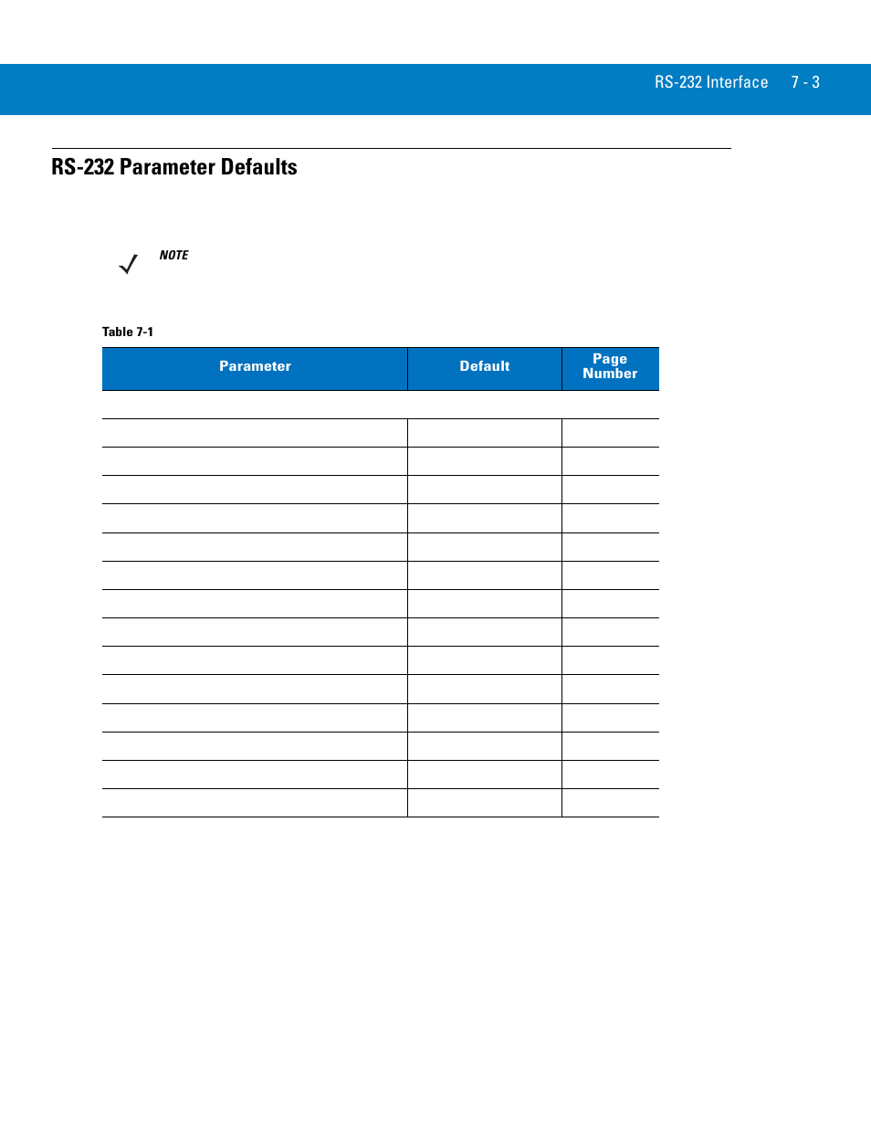 Rs-232 parameter defaults, Rs-232 parameter defaults -3 | Symbol Technologies 72E-86039-04 User Manual | Page 97 / 434