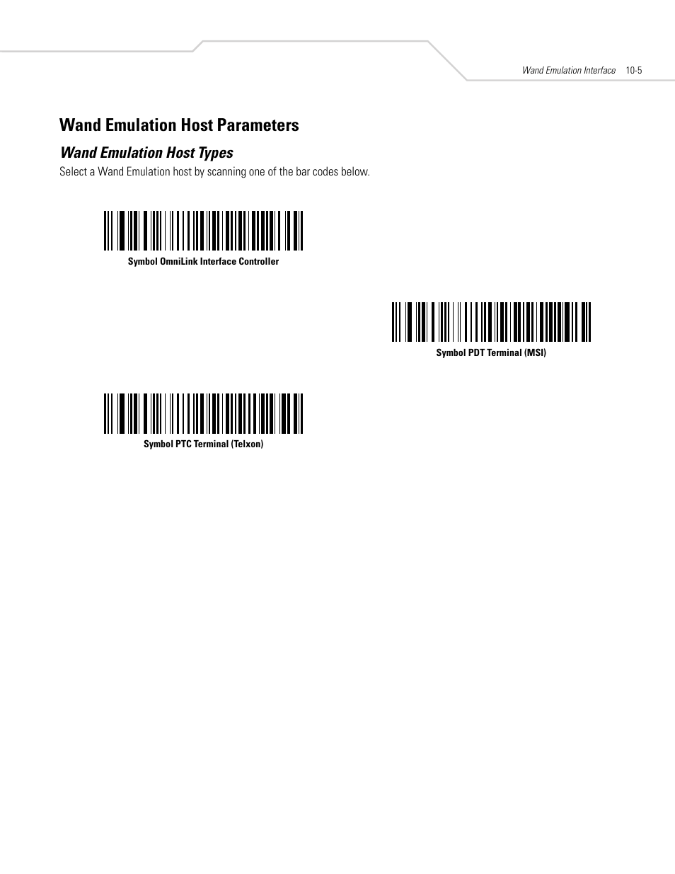 Wand emulation host parameters, Wand emulation host types, Wand emulation host parameters -5 | Wand emulation host types -5, Wand | Symbol Technologies DS 3408 User Manual | Page 137 / 396