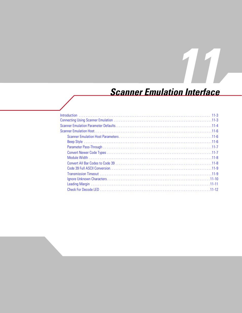 Scanner emulation interface, Chapter 11. scanner, Chapter 11, scanner emulation interface | Symbol Technologies DS 3408 User Manual | Page 143 / 396