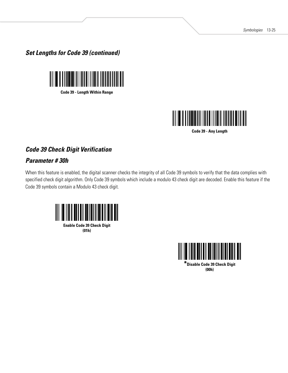 Code 39 check digit verification, Code 39 check digit verification -25 | Symbol Technologies DS 3408 User Manual | Page 183 / 396