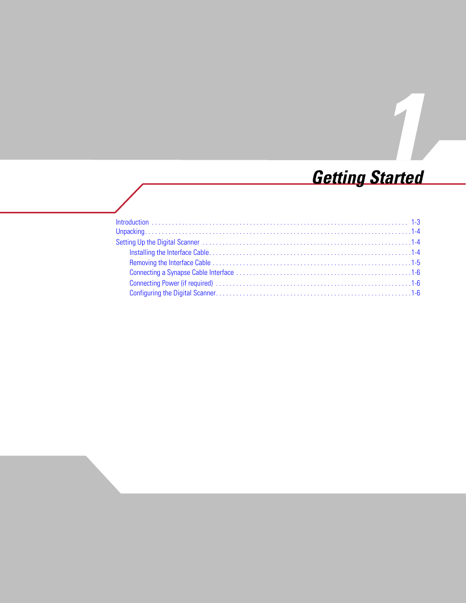 Getting started, Chapter 1. getting started, Chapter 1, getting started | Symbol Technologies DS 3408 User Manual | Page 19 / 396
