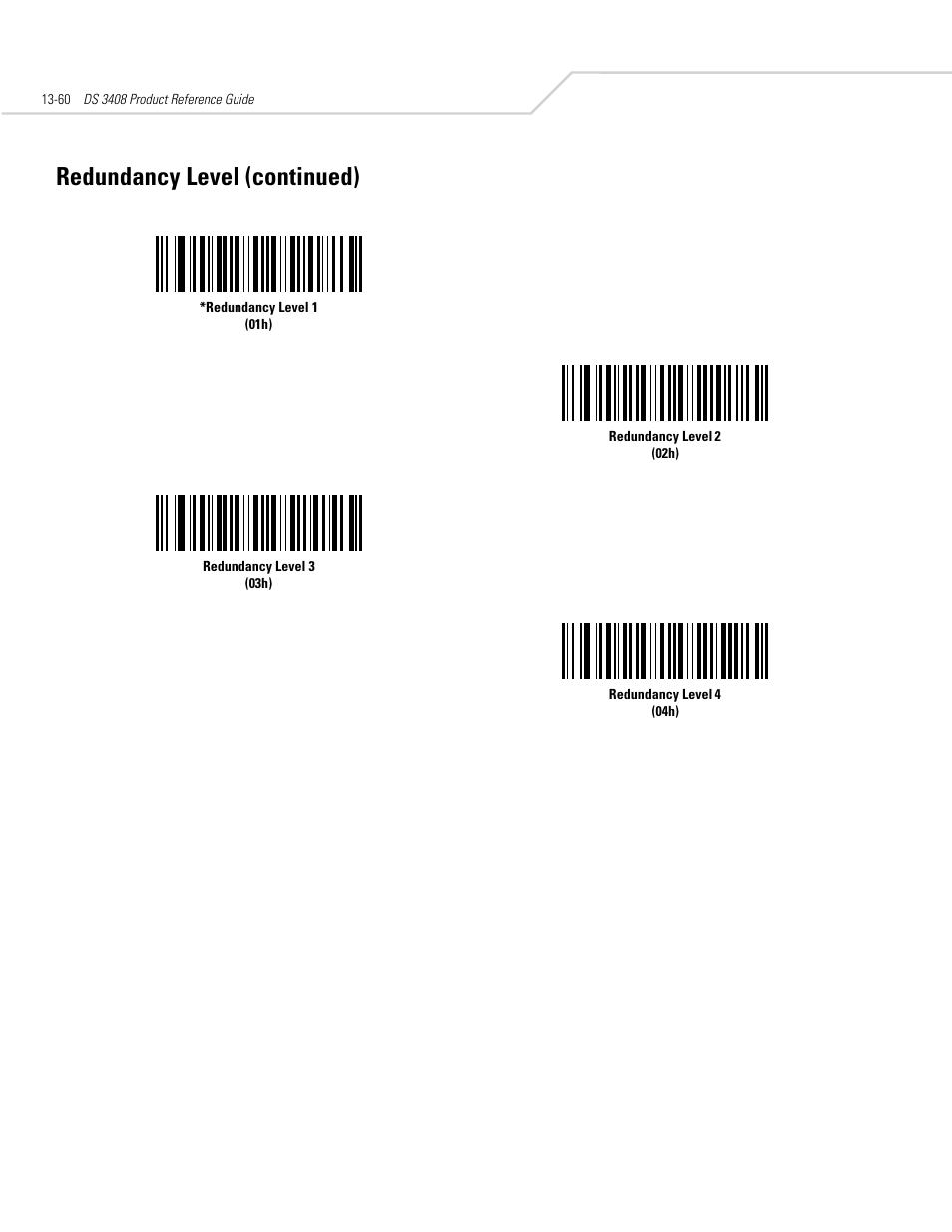 Redundancy level (continued) | Symbol Technologies DS 3408 User Manual | Page 218 / 396