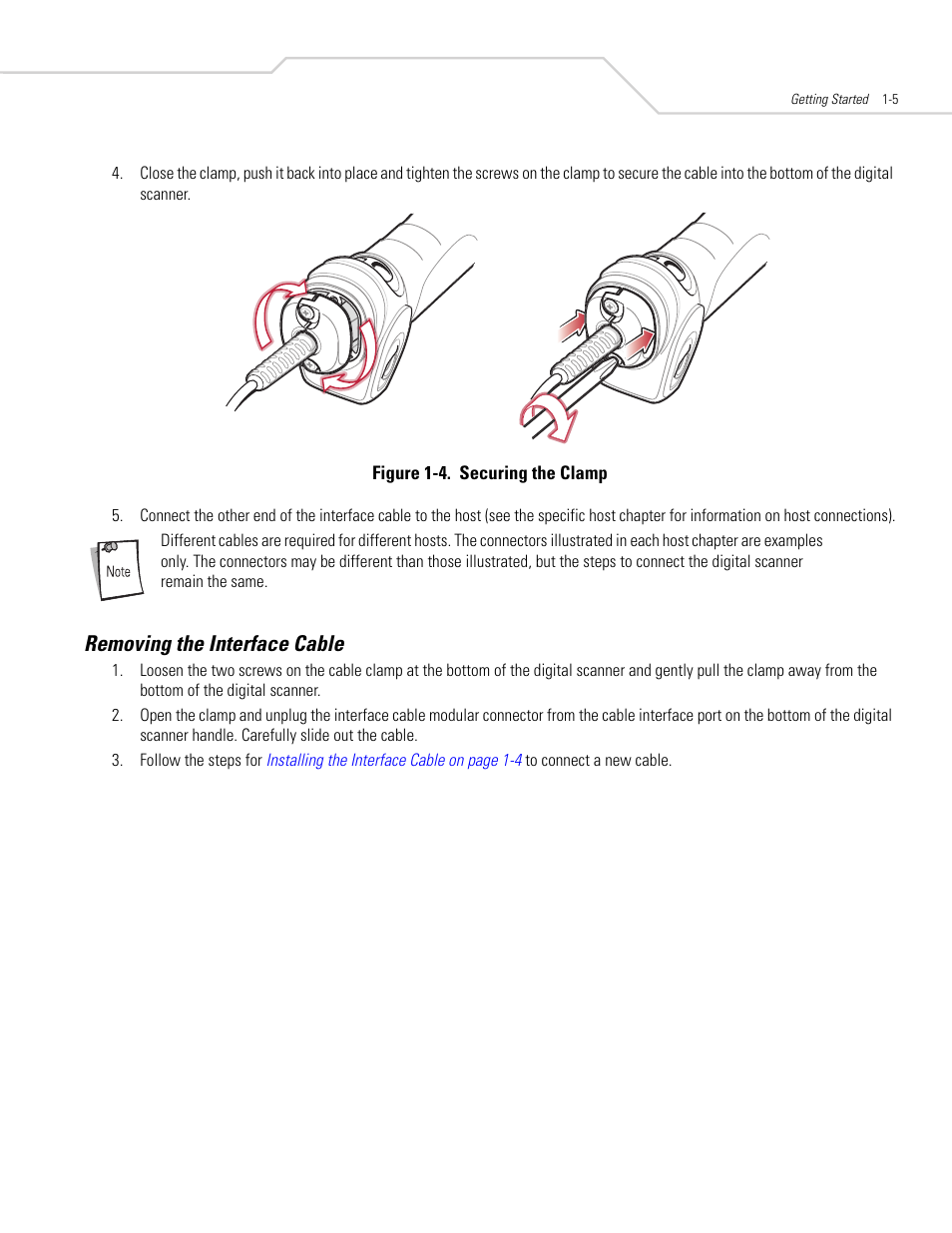 Removing the interface cable, Removing the interface cable -5 | Symbol Technologies DS 3408 User Manual | Page 23 / 396
