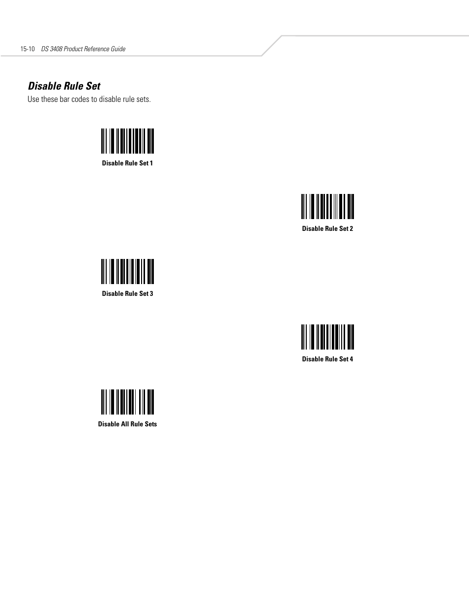 Disable rule set, Disable rule set -10, Disable all rule sets | Symbol Technologies DS 3408 User Manual | Page 242 / 396