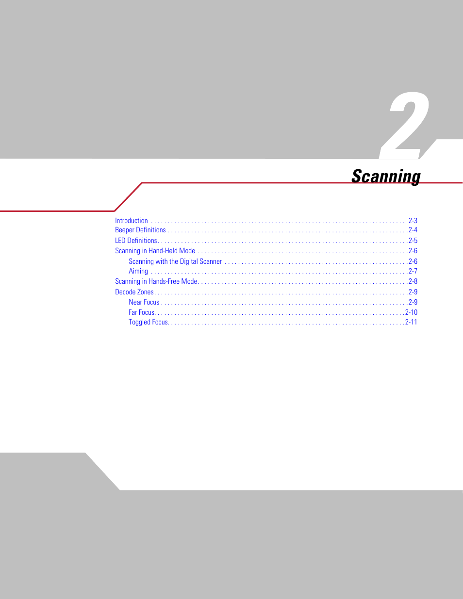 Scanning, Chapter 2. scanning, Chapter 2, scanning | Symbol Technologies DS 3408 User Manual | Page 25 / 396