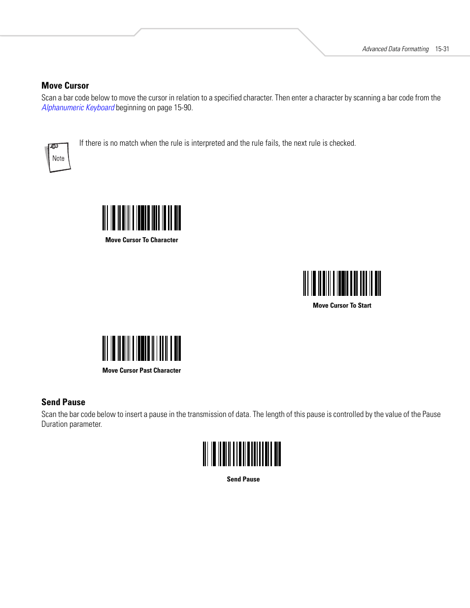 Scan the, Move cursor to character, Move cursor past character | Symbol Technologies DS 3408 User Manual | Page 263 / 396