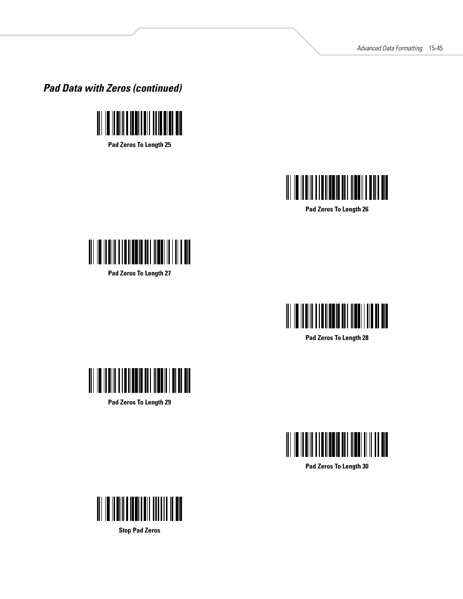 Pad data with zeros (continued) | Symbol Technologies DS 3408 User Manual | Page 277 / 396