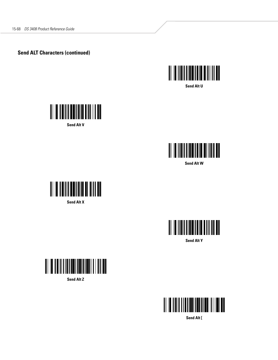 Send alt characters (continued) | Symbol Technologies DS 3408 User Manual | Page 300 / 396