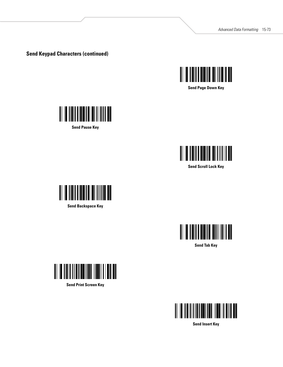 Send keypad characters (continued) | Symbol Technologies DS 3408 User Manual | Page 305 / 396