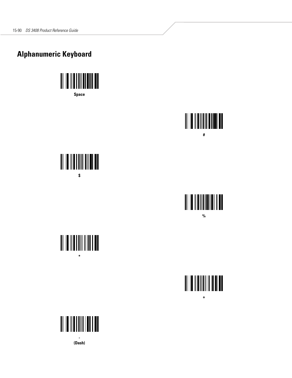 Alphanumeric keyboard, Alphanumeric keyboard -90, Alphanumeric | Use thes, Keyboard | Symbol Technologies DS 3408 User Manual | Page 322 / 396