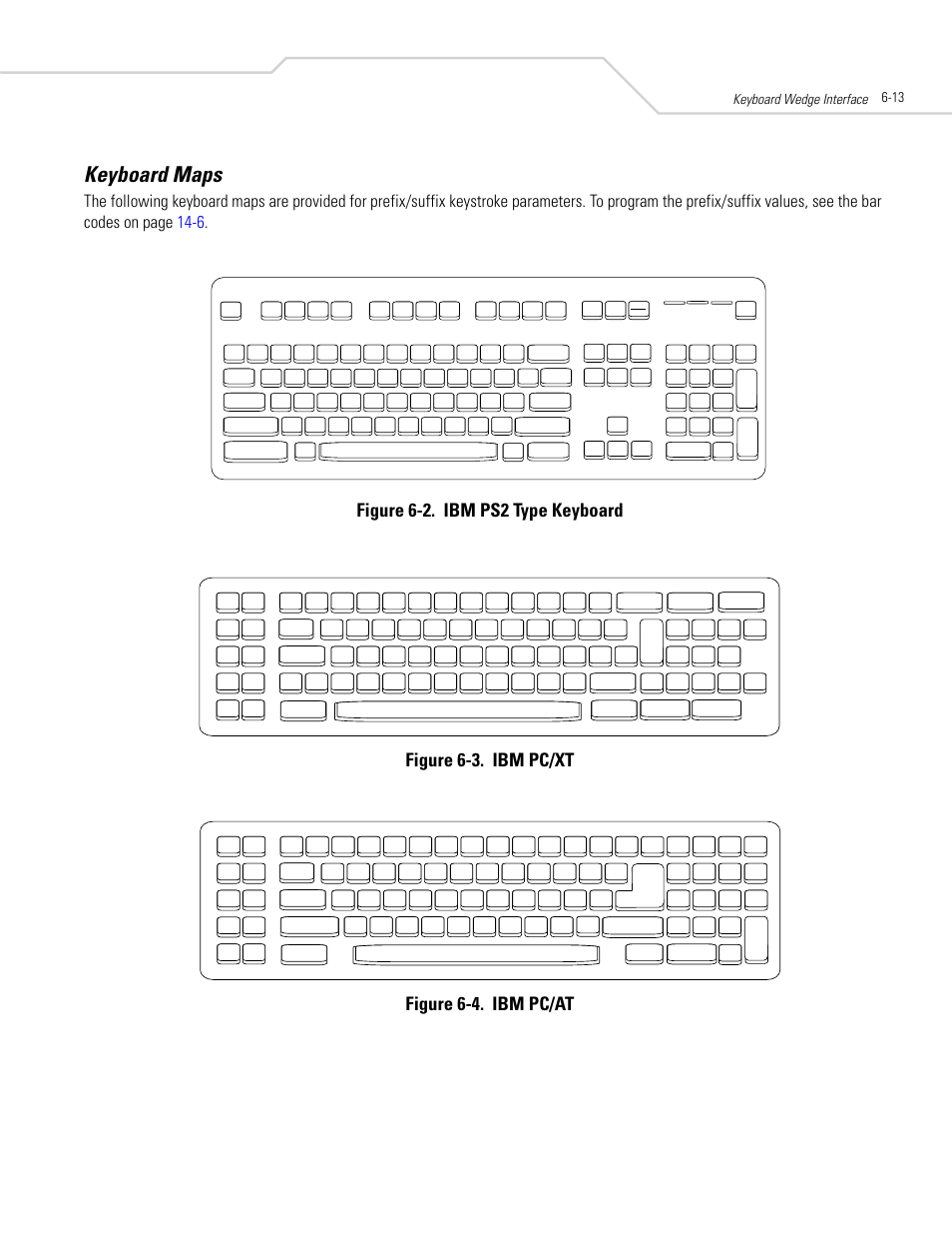 Keyboard maps, Keyboard maps -13, Keyboard wedge interface 6-13 | Symbol Technologies DS 3408 User Manual | Page 73 / 396