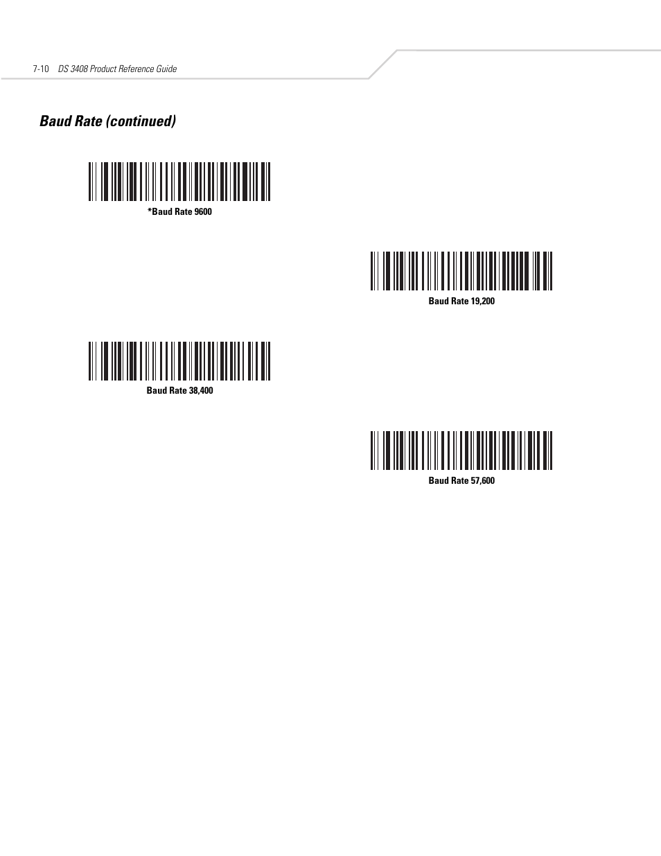 Baud rate (continued) | Symbol Technologies DS 3408 User Manual | Page 92 / 396