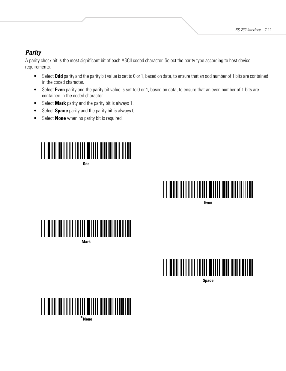Parity, Parity -11 | Symbol Technologies DS 3408 User Manual | Page 93 / 396