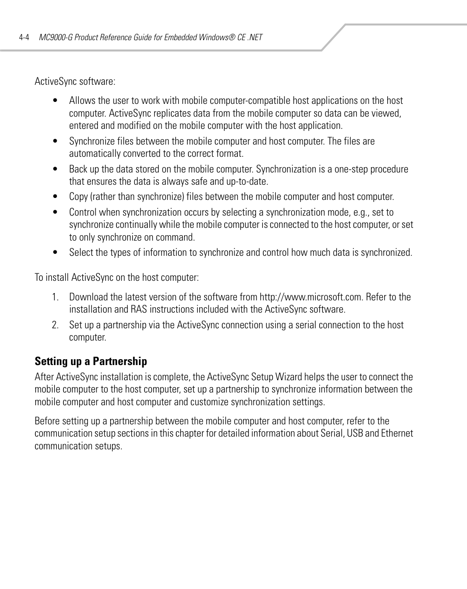 Setting up a partnership, Setting up a partnership -4 | Symbol Technologies MC9000-G User Manual | Page 166 / 530