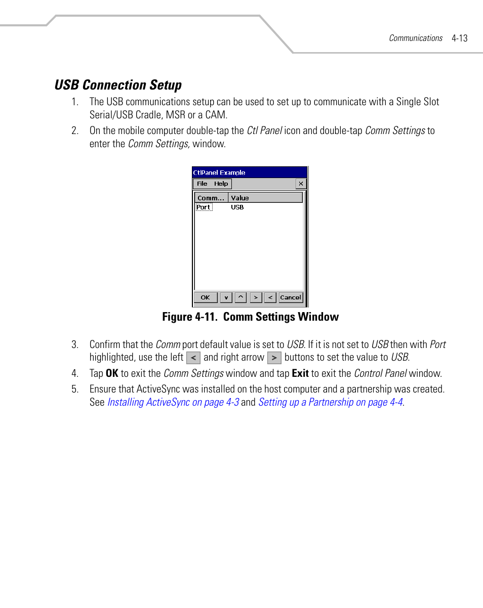 Usb connection setup, Usb connection setup -13 | Symbol Technologies MC9000-G User Manual | Page 175 / 530