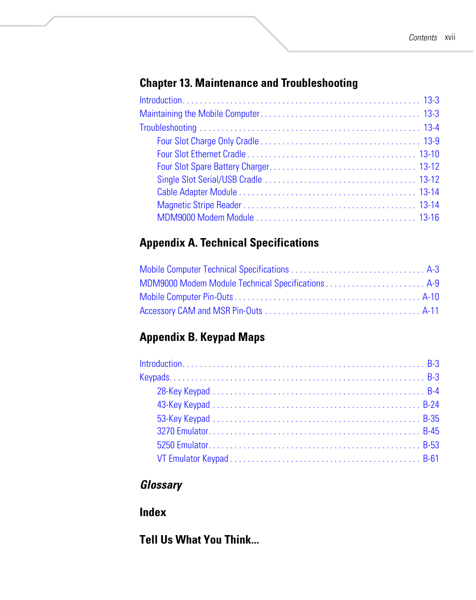 Symbol Technologies MC9000-G User Manual | Page 19 / 530