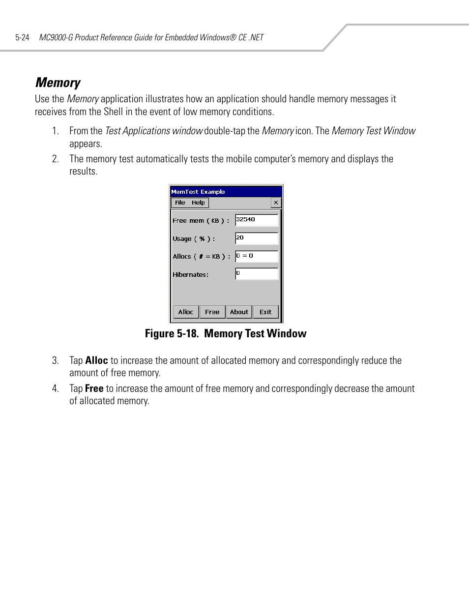 Memory, Memory -24 | Symbol Technologies MC9000-G User Manual | Page 218 / 530