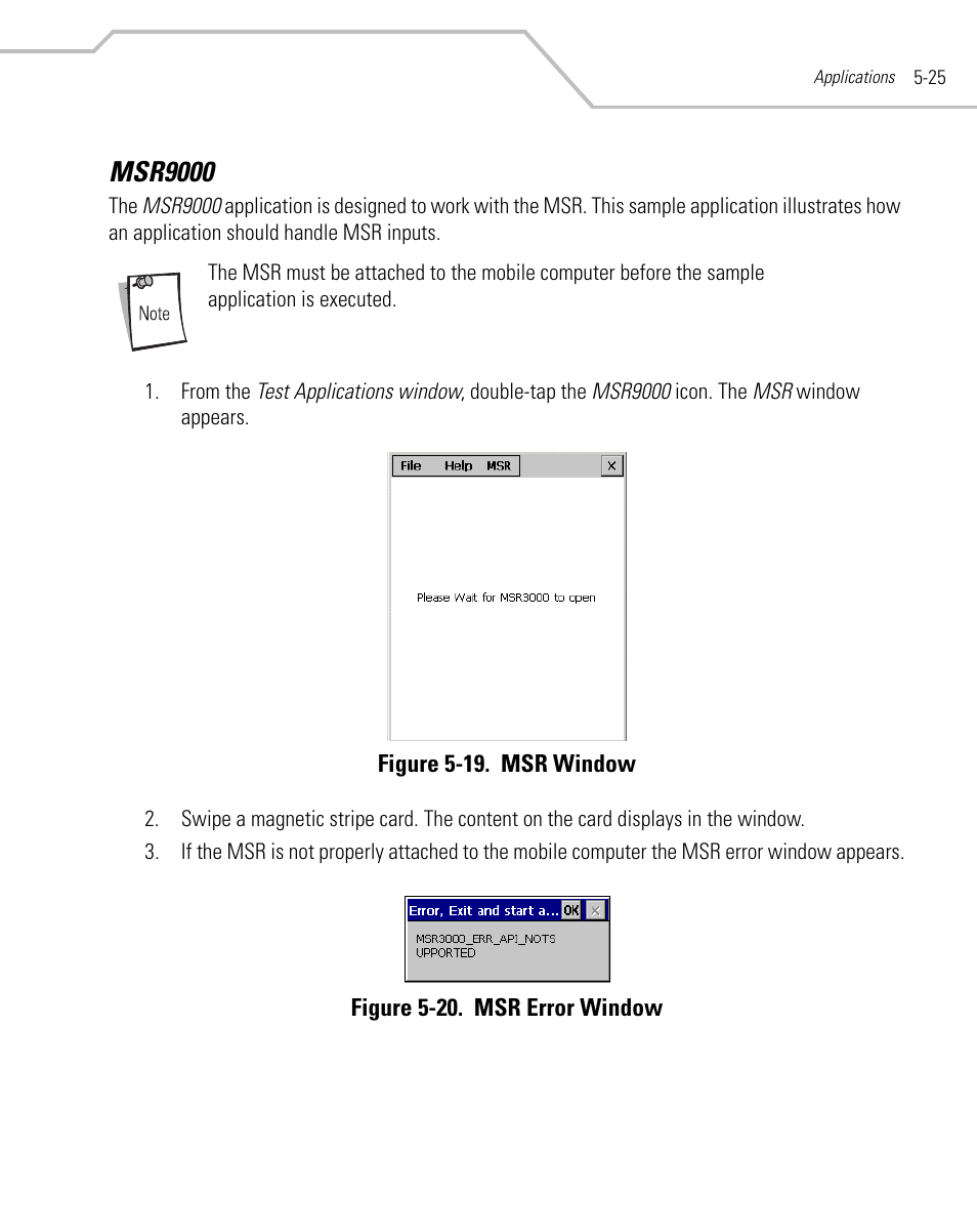 Msr9000, Msr9000 -25 | Symbol Technologies MC9000-G User Manual | Page 219 / 530