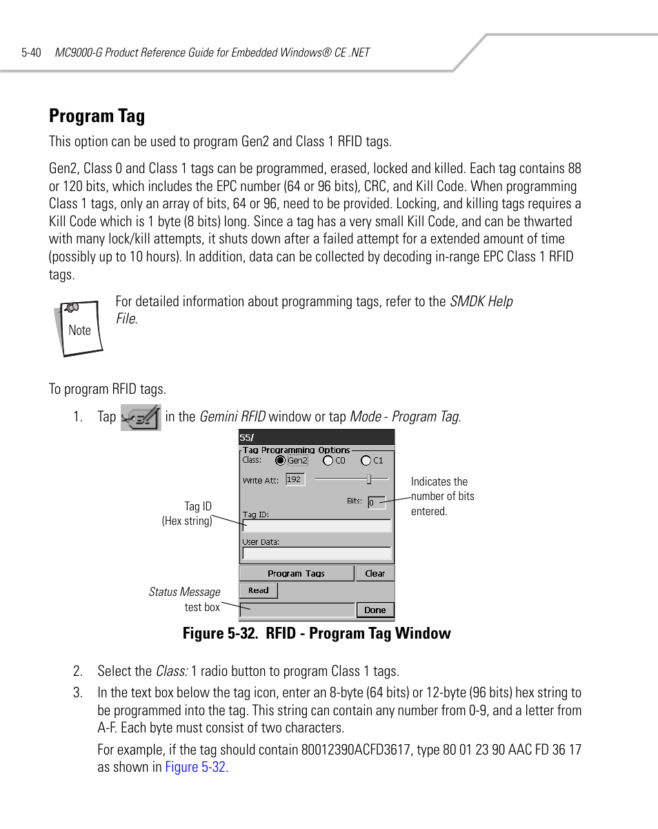 Program tag, Program tag -40 | Symbol Technologies MC9000-G User Manual | Page 234 / 530