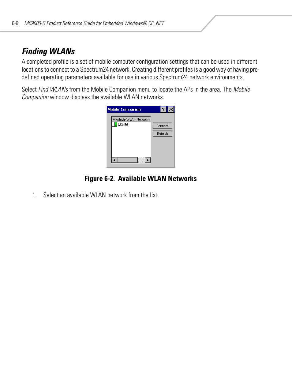Finding wlans, Finding wlans -6 | Symbol Technologies MC9000-G User Manual | Page 242 / 530