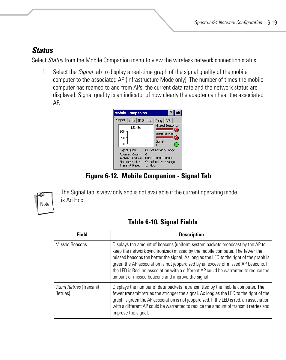Status, Status -19 | Symbol Technologies MC9000-G User Manual | Page 255 / 530