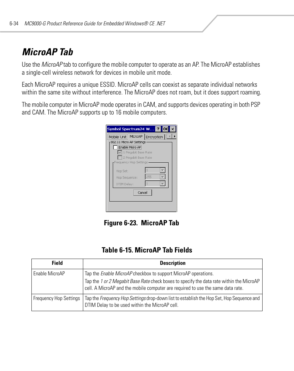 Microap tab, Microap tab -34 | Symbol Technologies MC9000-G User Manual | Page 270 / 530